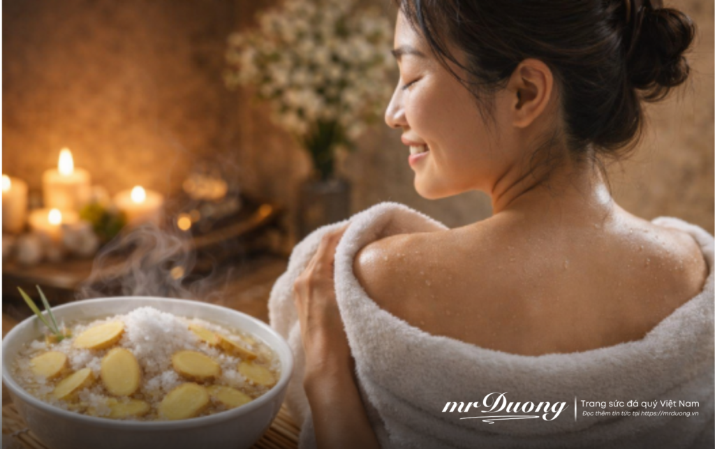 Giải hạn nhẹ nhàng khi tắm cùng muối gừng xả xui.