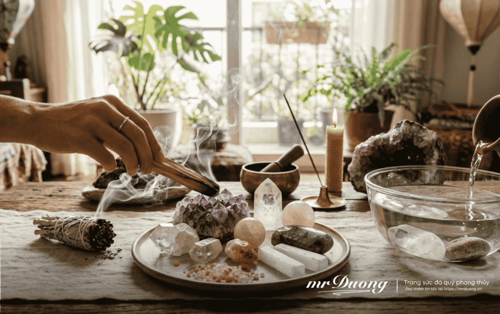 Quy trình thanh tẩy và nạp năng lượng cho đá chữa lành 