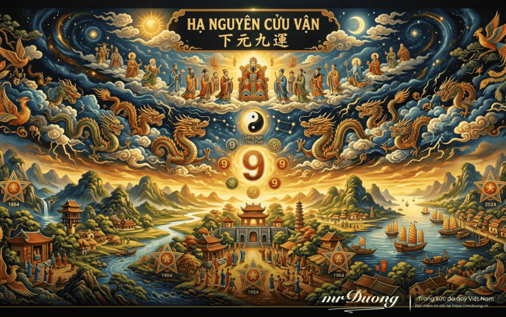 Sơ đồ chu kỳ Tam Nguyên Cửu Vận 180 năm phong thủy.