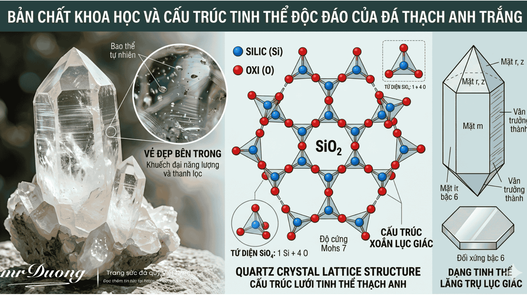 Những hiện tượng quang học kỳ thú của đá thạch anh trắng